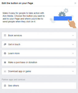 Call to Action options